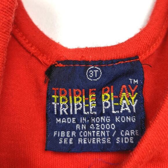 Vintage Triple Play Tank Top Boys Size 2T Baseball - Picture 3 of 3